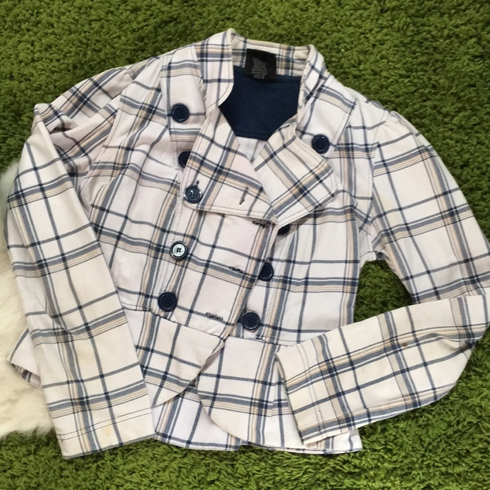 Plaid sweatshirt blazer